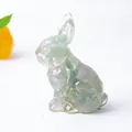 Standing rabbit figurine made of green aventurine crystals embedded in clear resin - Green Aventurine