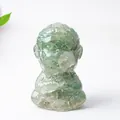 Meditating monkey figurine crafted with green aventurine crystals and clear resin - Green Aventurine