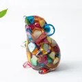 Statuetta a forma di topo in resina e cristallo con pietre colorate per decoro tavolo - Conchiglia Colorata