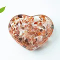 Cuenco decorativo de resina con forma de corazón y piedras naturales de ágata roja - Ágata roja