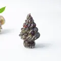 Dark green resin crystal Christmas tree desktop ornament with mineral texture - Dragon Blood Stone