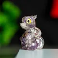 Figura de dragón de cristal púrpura hecha a mano con resina y piedras de amatista - Púrpura de Ensueño