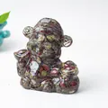 God of Wealth statue made of resin and crushed natural crystals for home decoration - Dragon Blood Stone