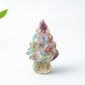 Colorful resin crystal Christmas tree desktop ornament with spiral rainbow glass effect - Colorful Cat Eye