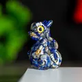 Figura de dragón en resina de lapislázuli con incrustación de piedra azul natural - Lapislázuli