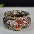 Bol en résine et cristal naturel avec incrustations de pierres colorées décoratif - 6x6x3cm / Jaspe Océan