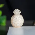 White crystal resin pineapple ornament with hand-carved textures for desk decor - White Crystal