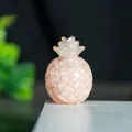 Pink crystal resin pineapple ornament with carved texture for desktop decoration - Rose Quartz