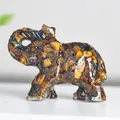 Handmade tiger eye crystal resin elephant statue for auspicious desktop decoration - Tiger's Eye