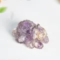 Statuetta gatto-ragno in resina con pietra di cristallo viola e design fantasy - Viola da Sogno