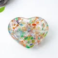 Bandeja de resina para joyas en forma de corazón con piedras de cristal natural - Ojo de Gato Colorido