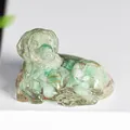 Figurine de chien Golden Retriever en résine verte avec cristaux naturels décoratifs - Aventurine Verte