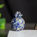 Lapis Lazuli crystal pineapple figurine with natural blue resin stones for desk decor - Lapis Lazuli