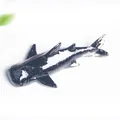 Polished black resin whale shark sculpture with glossy finish for ocean decor - Obsidian