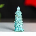 Wen Chang Pagoda ornament made of blue crystal stones and clear resin filling - Turquoise