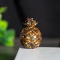 Tiger eye stone pineapple figurine decoration with polished golden brown fibrous texture - Tiger's Eye