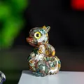 Linda escultura de dragón en cristales coloridos y resina para decoración de escritorio - Jaspe Oceánico