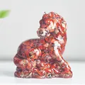 Resin horse statue with natural red crystal stones filler for home success decor - Red Jasper