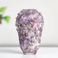 Handmade amethyst crystal resin cabbage ornament with a clear polished finish - Dreamy Purple