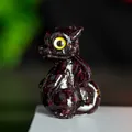 Figura creativa de dragón en resina con piedras de granate para decoración de mesa - Granate