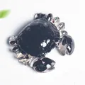 Cangrejo decorativo de resina negra y vidrio artesanal, adorno elegante para mesa - Obsidiana
