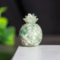 Pineapple ornament made of resin filled with green natural crystal for desk decor - Green Aventurine