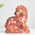 Handcrafted red crystal resin horse figurine ornament for good luck home decoration - Red Agate