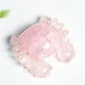 Figura de cangrejo de cristal rosa hecha a mano para decoración de escritorio y hogar - Cuarzo rosa