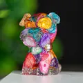 Künstlerische Schnauzer-Figur aus buntem Harz mit abstrakten Fluid-Texturen - Bunte Muschel