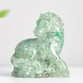 Success horse figurine in emerald green resin with crushed natural crystal inlay - Green Aventurine