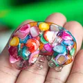 Labrador resin dog model with colorful natural crystal stones for desk decoration - Colorful Shell
