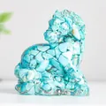 Turquoise natural crystal horse statue made of resin for success home decor mascot - Turquoise