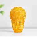 Golden amber crystal cabbage ornament for home office wealth and prosperity decor - Citrine