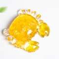 Granchio in resina ambrata fatto a mano con trama a crepaccio per decorazione tavolo - Citrino