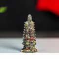 Green and red dragon blood jasper pagoda sculpture for desktop decoration - Dragon Blood Stone