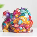 Colorful crystal stone filled resin mythical lion figurine home decor statue - Colorful Shell