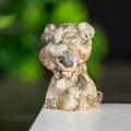 Hundefigur Schnauzer aus braunem Marmorharz mit Kristallfüllung für Tischdekoration - Verrückter Achat