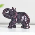 Lucky red crystal resin elephant figurine with garnet stone texture for desktop decor - Garnet