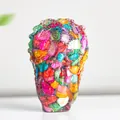 Artistic handmade resin cabbage statue with colorful crushed crystals and shells - Colorful Shell