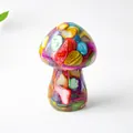 Handmade resin mushroom sculpture with colorful natural crystal stone inclusions for home decor - Style ① Colorful Seashell