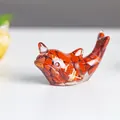Resin narwhal sculpture with red natural crystal filling for desk decoration - Red Jasper