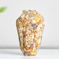 Handmade clear resin cabbage figurine filled with colorful natural crystal stones - Crazy Agate