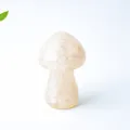 Pink natural crystal chips inside resin mushroom sculpture for home decor - Style ① White Crystal