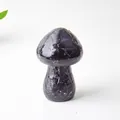 Black resin mushroom sculpture with natural crystal texture for home mascot decor - Style ① Obsidian