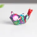 Mini resin crystal whale sculpture with colorful floral millefiori glass patterns - Colorful Shell