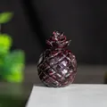 Deep red resin pineapple ornament with faceted crystal texture for desk decoration - Garnet