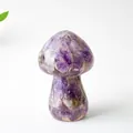 Artistic mushroom ornament crafted with amethyst crystals embedded in resin - Style ① Dreamy Purple