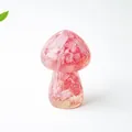 Resin mushroom sculpture filled with pink quartz crystals for home decoration - Style ① Dark Pink