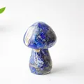 Lapis lazuli mushroom figurine with natural blue marble texture for home decor - Style ① Lapis Lazuli
