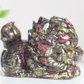 Dragon turtle statue made of dragon blood stone with polished resin finish decor - Dragon Blood Stone